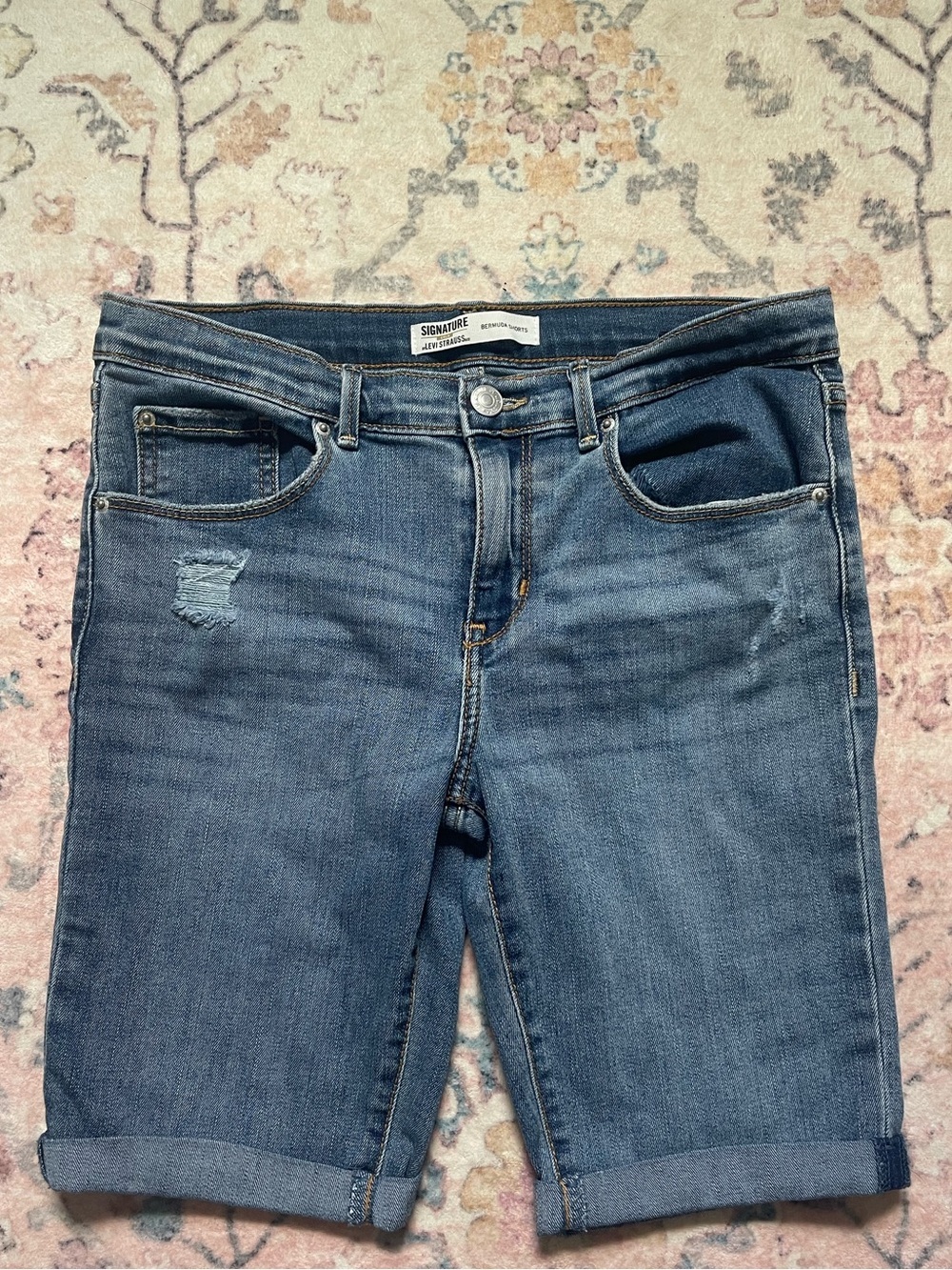 Levi strauss signature gold bermuda denim shorts girls 16 regular